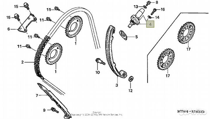 Honda Натяжитель цепи грм CBR 600 f4i f4 14520-MBW