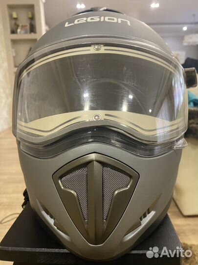 Шлем для снегохода с подогревом legion, новый