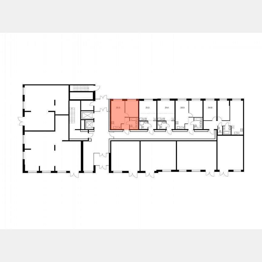 1-к. квартира, 33,3 м², 1/9 эт.