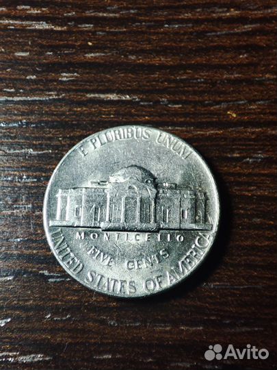 5 центов США 1976 брак смещение штемпеля на аверсе