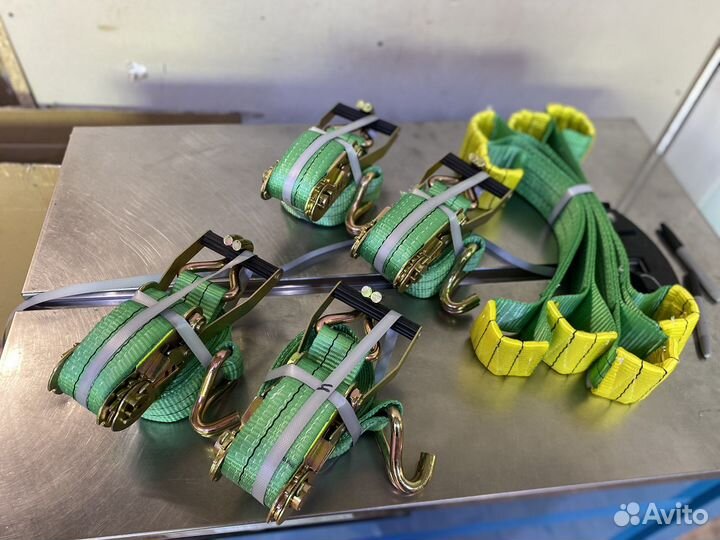 Комплект стяжных ремней для эвакуатора на 4 колеса