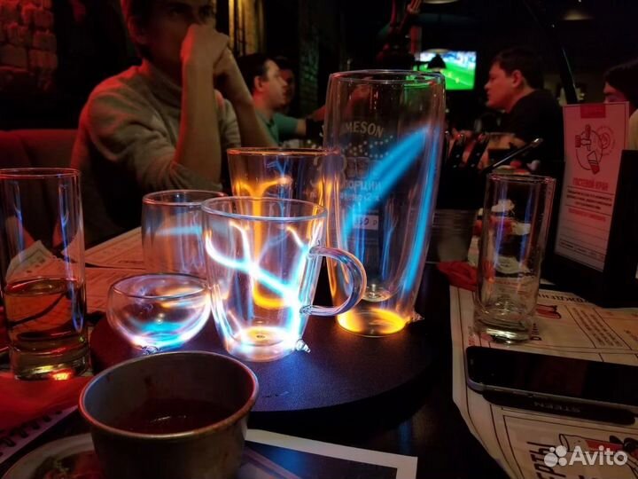 Комплект неоновых стаканов с подставкой