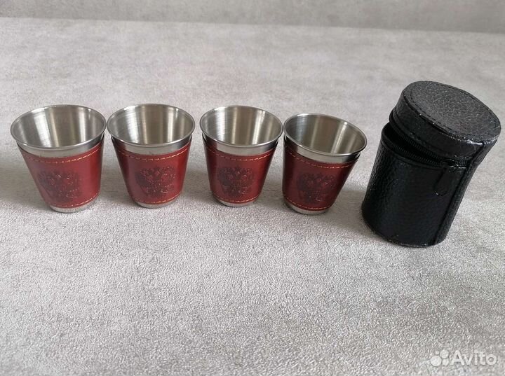 Набор стопок походные в чехле рюмки металлические
