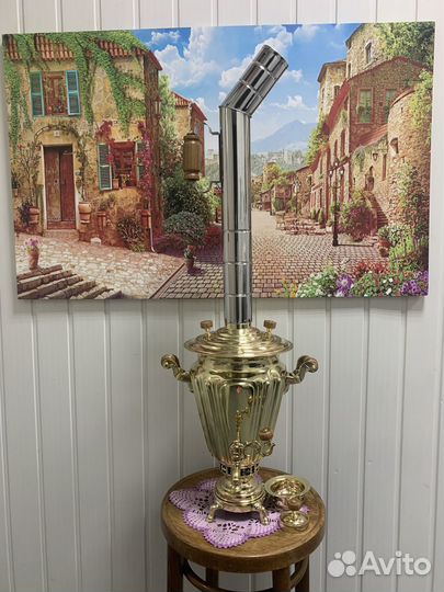 Самовар угольный на дровах 5 л рюмка Баташов