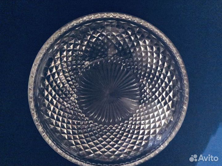 Поднос, блюдо, хрусталь, винтаж
