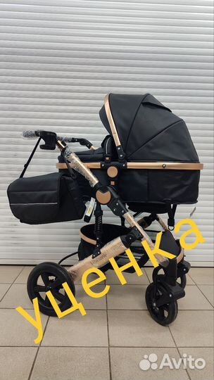 Новая Коляска 3 в 1 кожаная