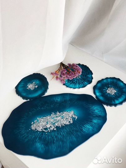 Сервировочный набор из эпоксидной смолы