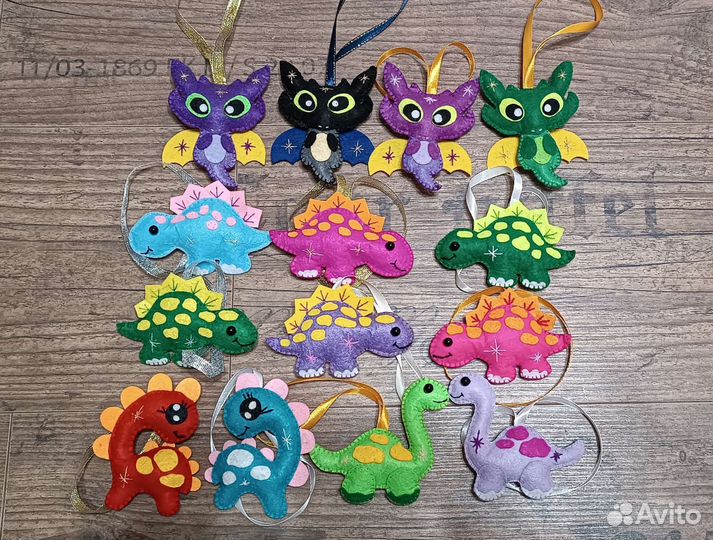 Дракон из фетра игрушка ëлочная