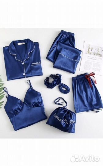 Пижама синяя 7 предметов Опт / Розница