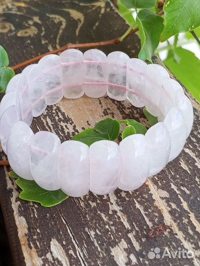 Браслет розовый кварц