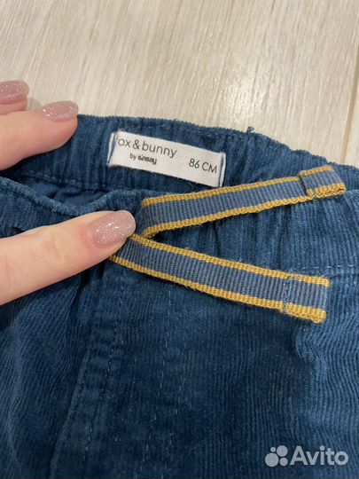 Синие брюки джинсы 86 sinsay из микровельвета