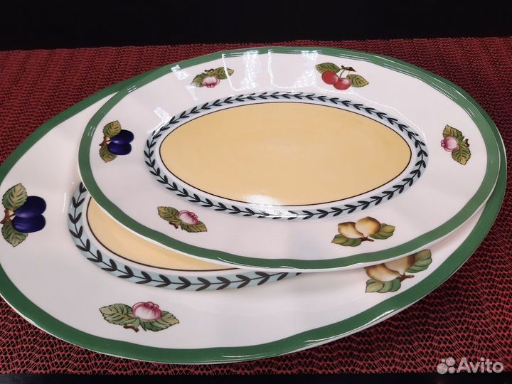 Блюда овальные Фрукты 36 и 29 см Фарфор