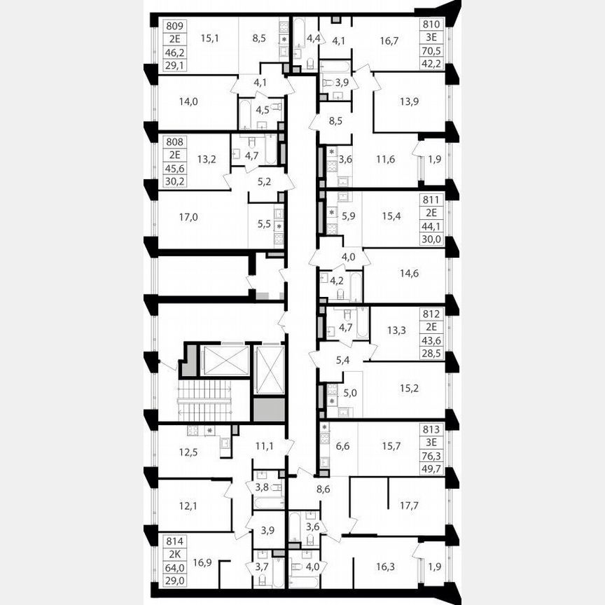 1-к. квартира, 44,1 м², 9/15 эт.