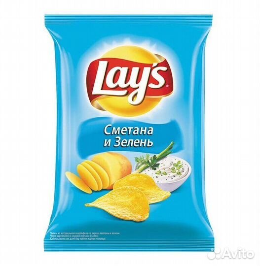 Чипсы Лейс (lays) Сметана и Зелень 50г