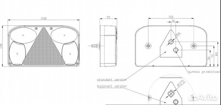 Прицепа Задний Фонарь FT088