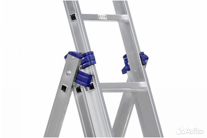 Лестница алюминиевая трехсекционная 3х15 Алюмет
