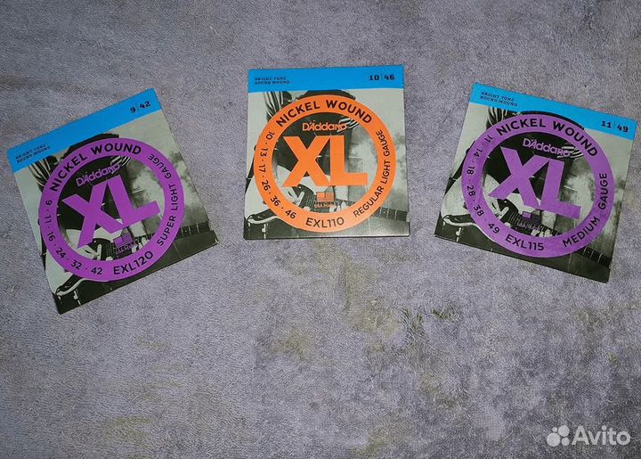 Струны D'addario 9-42 10-46 11-49 новые стальные