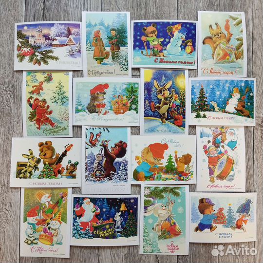 Открытки новогодние в стиле СССР