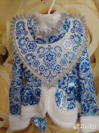 Костюм Снегурочки Гжель 110-116