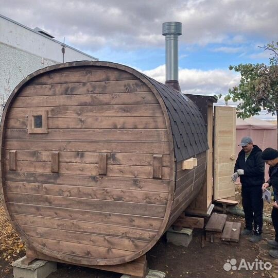Баня бочка квадро