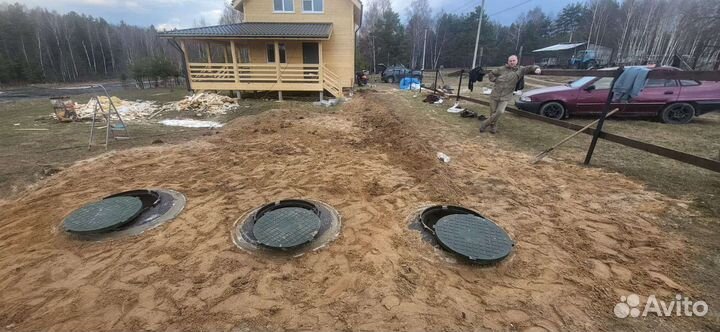 Септик из бетонных колец. Под ключ. Копка колодца