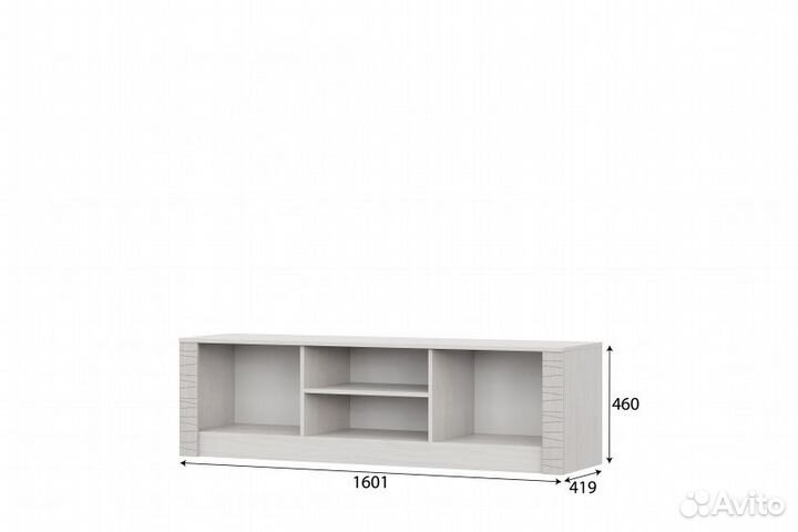 Тумба для телевидеоаппаратуры (1600) Серия №4 Ясен