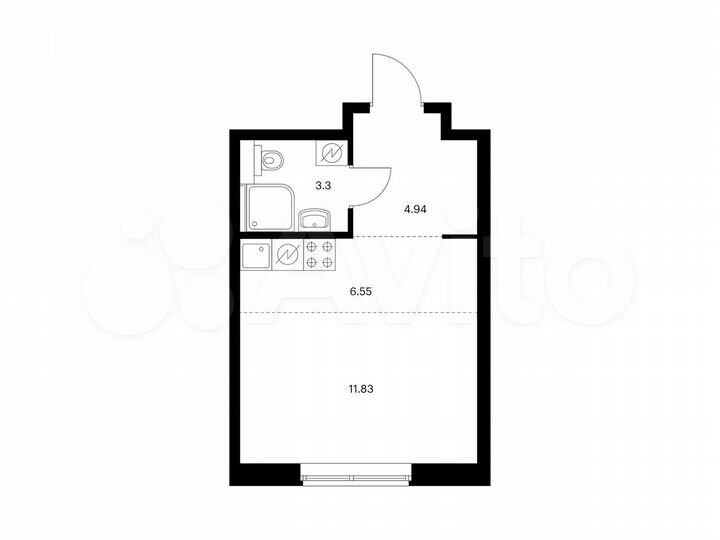 Квартира-студия, 26,6 м², 12/14 эт.