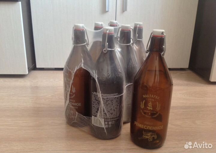 Литровые бутылки с бугельной пробкой