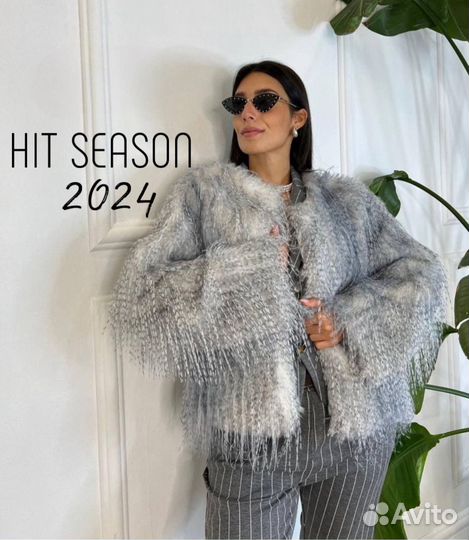 Шуба экомех страус