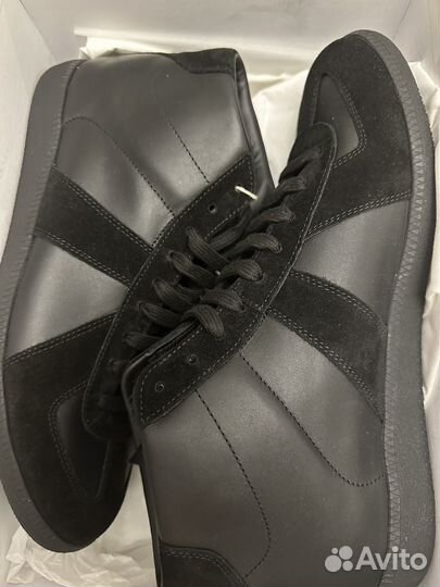 Кожаные кеды/ Maison Margiela Replica High Black