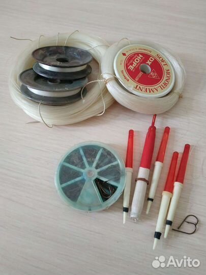 Удочка бамбуковая, телескопическая, леска поплавки