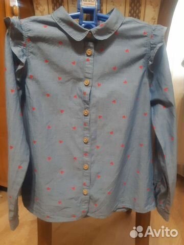 Рубашка джинсовая для девочки h&m 128