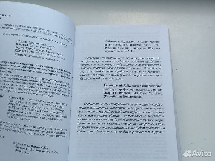Сонин Психологическое пространство профессионала