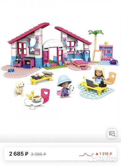 Конструктор новый Mega Construx Barbie Домик мечты