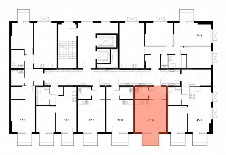 Квартира-студия, 26,6 м², 3/14 эт.