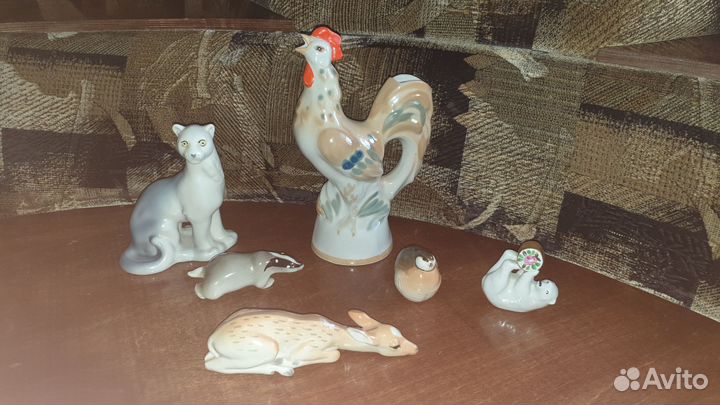 Петушок, медведь на барабане циркач, барсук, лань