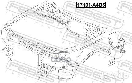 Тросик привода открывания замка капота audi A4