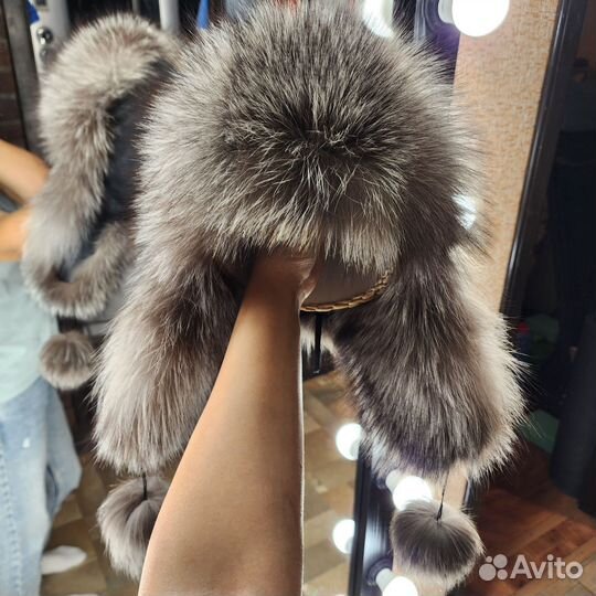 Шапка ушанка женская натуральный мех