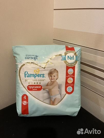 Подгузники-трусики Pampers premium care 4