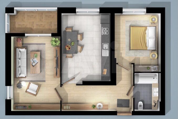 2-к. квартира, 61,9 м², 3/4 эт.