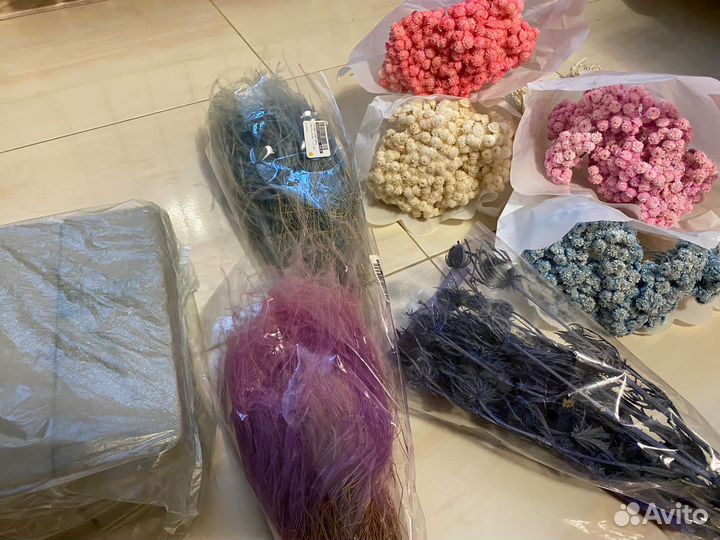 Сухоцветы, хлопок, лагурус