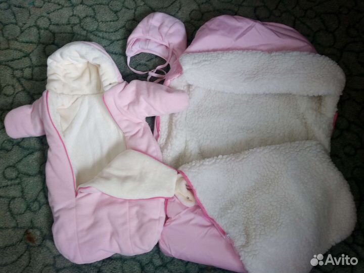 Конверт на выписку для девочки зимний