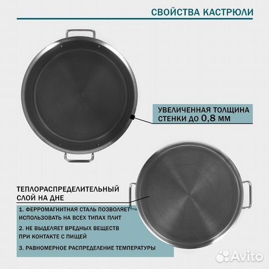 Кастрюля из нержавеющей стали Hanna Knvell с крышк