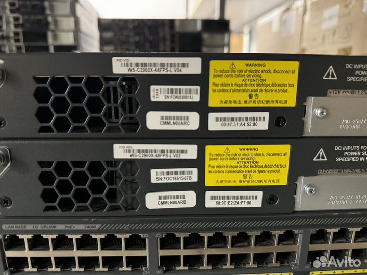 Коммутатор Cisco 2960X-48FPS-L POE 740w