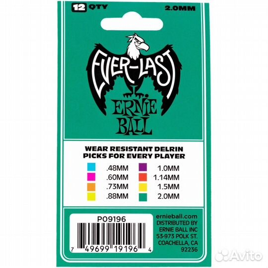 Ernie ball 9196 Everlast - Набор медиаторов Эрни Б