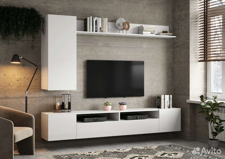 Стенка в гостиную, новая, глянец