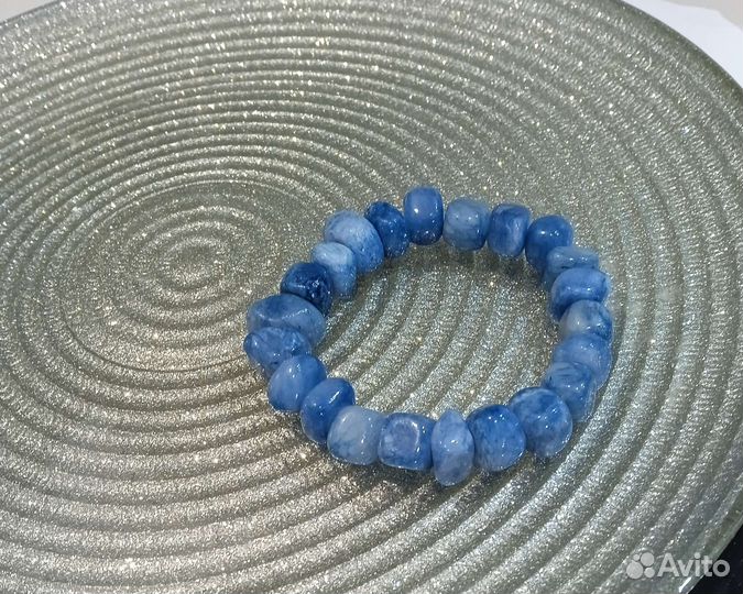 Браслет.Агат голубой.Новый.Растягивается