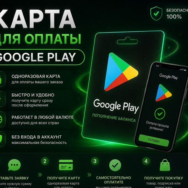 Карта для оплаты Google Play