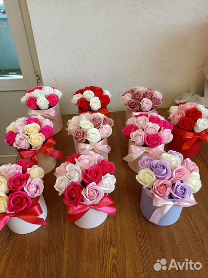 Букеты из мыльных роз