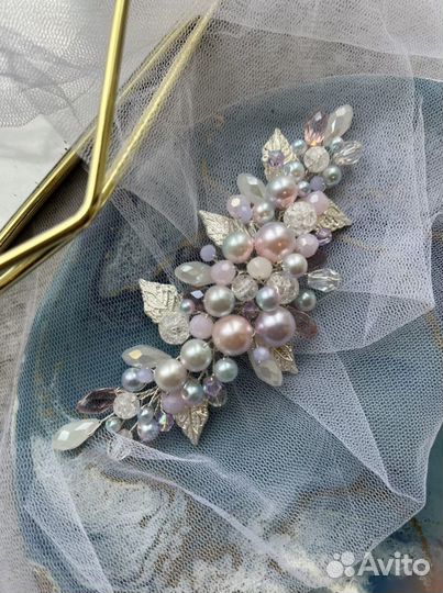 Веточка, гребень в прическу на выпускной, свадьбу